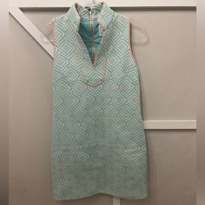 🏝️Very pretty & preppy Sail to Sable tunic dress. Mint Green/peach & white